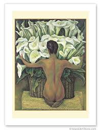 Fine Art Prints & Posters - Nude with Calla Lilies (Desnudo con Alcatraces) - c. 1944 - Fine Art Prints & Posters - IslandArtStore.com