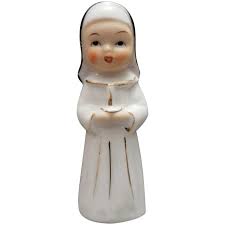 Small nun figurine, made in Japan. For Sale at Ruby Lane