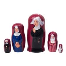 Polish Art Center - Nun Nesting Doll - 5 Piece/4"