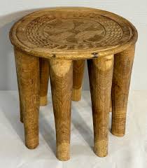 Vintage Hand Carved Wooden Nupe Stool With 8 Legs - Etsy