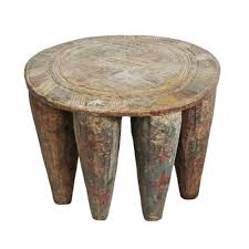 Vintage Nupe Wooden Stool for sale at Pamono