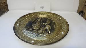 Vintage Wall Hanging Plate 14 Inch Man Woman Steps Embossed ...