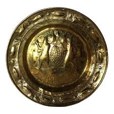 Early Northern European Brass Alms Plate, Spies From Canaan ...