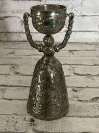 Vintage German Pewter Fein Zinn Bride Wedding Chalice Figure ...