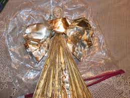 Vintage Angel Christmas Tree Topper 7" Vintage Wear Nice ...
