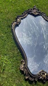 Ornate Antique Black and Gold Wall Mirror – Large Decorative ...