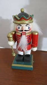 4" Wood NUTCRACKER KING Holding a STAFF | eBay Australia