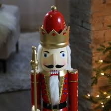 3 Ft. Large Classic Red Wood Holiday Nutcracker with Scepter ...