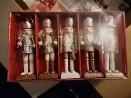 5” Nutcracker ornaments set of 5 red white silver New! | eBay