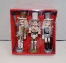 Kurt Adler Silver and Gold Nutcracker Ornament Set 3 Drum ...