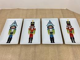 Jane Dixon Designed Nutcracker Appetizer Plates, Set of 4 Appetizer Plates From Crate and Barrel, Nutcracker Decor, 2015 Crate and Barrel - Etsy