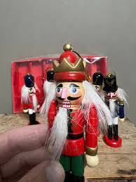 Vintage Wooden Miniature 'nutcracker' Soldier Figurines, Christmas Tree Ornaments, Set 6 With Box - Etsy