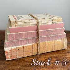 Rustic Decorative Book Set in Dusty Rose and Beige - Etsy