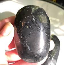 HQ Shungite Palmstone with Pyrite Flecks – Growing Magic Vibes