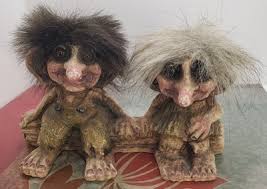 Rare Nyform Troll Couple Log Sitting Handmade in Norway ...