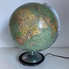Vintage 1960s Golden Globe Taride Tripod World Map - 28 Cm - Etsy