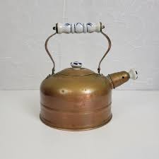 Vintage Kitchen Home Kettle One Size Rustic Copper Tea ...