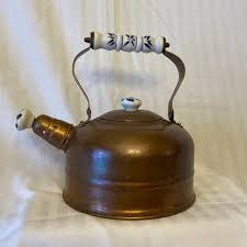 Kitchen | Vintage Copper Kettle W Porcelain Handles | Poshmark