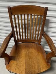English Industrial Oak "Captain Chair" or Swivel Chair ...