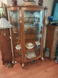 antique furniture mission style bow front china cabinet/bow front secretary | eBay
