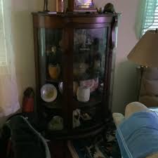 Antiques Oak Bow Front China closet