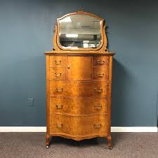 Antique Serpentine Front Birdseye Maple Tall Chest of Drawers - Etsy