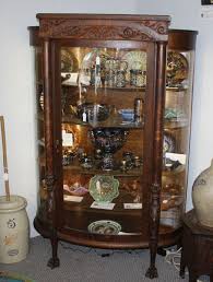 Antique Oak China or Curio Cabinet – Lion heads and claw ...