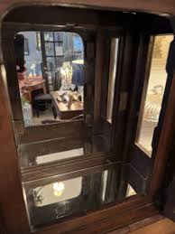 Antique 18th Century George III String Inlay Mahogany Gilt Detail Curio Cabinet | Chairish