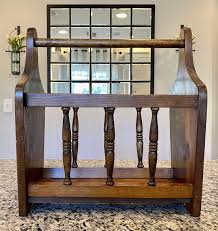VTG Rustic Solid Wood Magazine Holder From Basketville In Putney, Vermont. | eBay