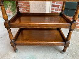 20th Century English Tiger Oak Tea Drinks Trolley Cart Serving Table Rolling at 1stDibs | oak tea cart, tea serving table, rolling tea table