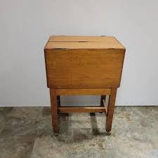 VintageTiger Oak Rolling Knitting or Sewing Box With Legs ...