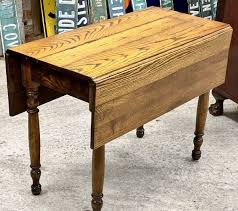 Antique Farmhouse Solid Oak Drop Leaf Kitchen Table 39"x19 ...