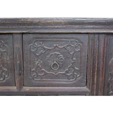 Early 20th Century Reddish Brown Antique Chinese Table with Three Drawers | Chairish