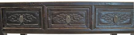 Antique Asian 3-Drawer Dark Brown Elm Console Table – Dyag East