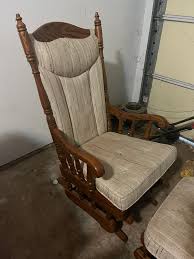 Tell City Chair Company Wooden Rocking Chair and Foot Stool ...