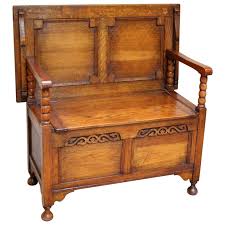 Golden Oak Monks Bench at 1stDibs