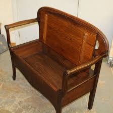 Bargain John's Antiques | Antique Quarter Sawn Oak Bench ...