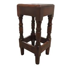 Vintage Square Petite Turned Wood Stand or Stool - Wabi Sabi ...