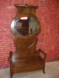 ANTIQUE LARGE OAK HALL SEAT Hall tree ORIGINIAL FINISH SUPER PIECE-SELLING OUT | eBay