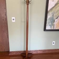 Vintage K&CO Solid Wood With Brass Pegs Coat Tree/solid Wood and Brass Hooks Hall Coat Rack/bistro Coat and Hat - Etsy