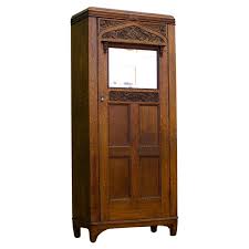 Antique Vintage Art Nouveau Oak Hall Robe Cupboard, 1910s at ...