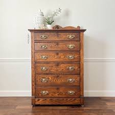 SOLD! Antique Eastlake Oak Tall Dresser – Walnut Matte Lacquer Finish – Ready to Ship - Etsy Denmark