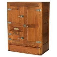 Antique Oak Three-Door Icebox with Original Finish C1920 at 1stDibs | antique ice box, antique wooden ice box manufacturers, oak ice box
