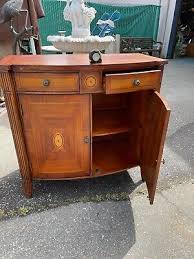 Art Deco Commode Cabinet with Inlay Accents, Bronze Knobs | eBay