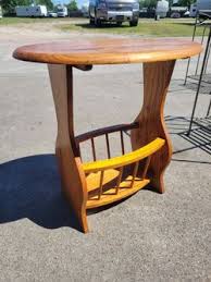 Rare Vintage Vendor Victory Land Oval Magazine Side Table Oak Wood for Sale in Baytown, TX - OfferUp