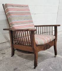 Antique Carved Oak Reclining Morris Lounge Chair | Chairish