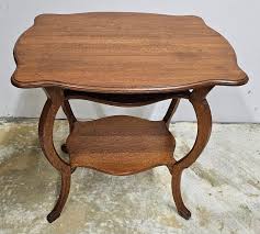 Mid 20th Century Three Tier Victorian Style Oak Accent Table For Sale at 1stDibs