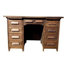 Vintage American Style Pedestal Desk, 1940s | Chairish