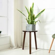 2 Pack Small Round Side End Table Tall Plant Stand Indoor ...