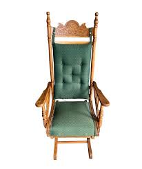 1800s Antique Glider Rocking Chair Oak With Green Cushions Cast Iron Gliders - Etsy